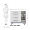 Ver imagem 3 de Quarto de Bebê com Cômoda e Berço 100% MDF Jolie Retrô