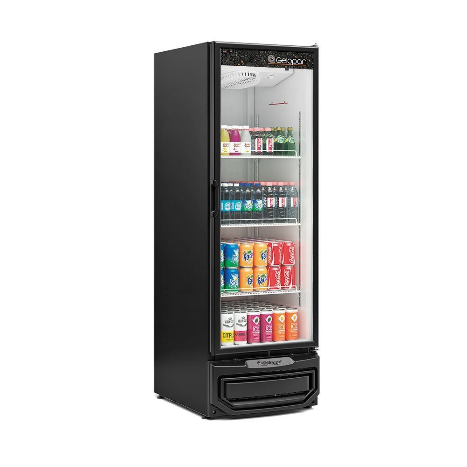 Refrigerador Vertical Bebidas, Frios e Laticinios 578 Litros Porta de Vidro GRV-57 PR Gelopar Preto 220v - 1