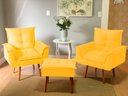 Ver imagem 1 de Kit 02 Poltronas Opala 1 Puff Opala Varias Cores Suede Bela-móveis:amarelo