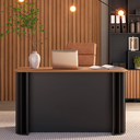 Ver imagem 1 de Mesa para Escritório Ripada 135cm Freijó E Fosco