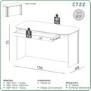 Ver imagem 4 de Mesa para Escritório Ripada 135cm Freijó E Fosco