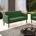 Ver imagem 2 de Poltrona Namoradeira Decorativa Isabella Pés Fixo em Madeira Castanho Suede Verde G19 - Gran Belo