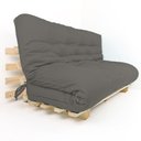 Ver imagem 1 de Sofa Cama Futon Oriental King Cinza Madeira Maciça Pinus Natural sem Pintura
