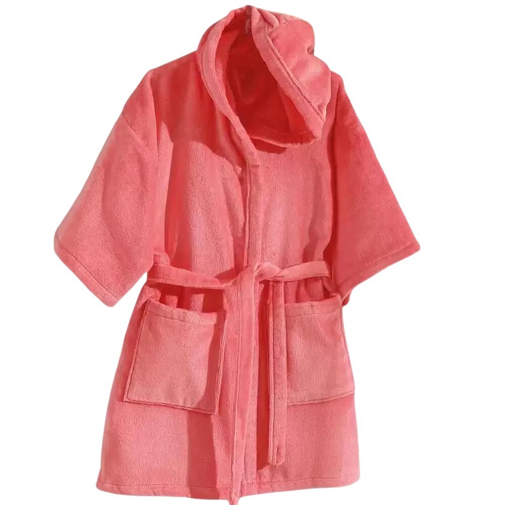 Roupão Infantil com Capuz Aveludado Tamanho Gg - Dohler Rosa - 1