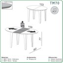 Ver imagem 4 de Mesa De Jantar Oval Extensível 4 Lugares 159cm