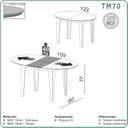 Ver imagem 4 de Mesa de Jantar Oval Extensível 4 Lugares 159cm Marrom/Freijó/Preto
