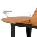 Ver imagem 5 de Mesa de Jantar Oval Extensível 4 Lugares 159cm Marrom/Freijó/Preto