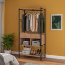 Ver imagem 2 de Guarda Roupa Closet Industrial 2 Gavetas Veneza Preto/demolição 90cm - Pallazio