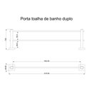 Ver imagem 3 de Porta Toalha de Banho Duplo 51cm Inox Polido Square Ducon Metais