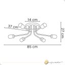 Ver imagem 5 de Lustre Luminária de Teto Plafon Aster Sputnik Aranha 6 Braços E27 Dourado Quarto Sala Cozinha