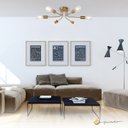 Ver imagem 2 de Lustre Luminária de Teto Plafon Aster Sputnik Aranha 6 Braços E27 Dourado Quarto Sala Cozinha