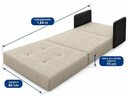Ver imagem 4 de Puff Cama 3 em 1 Articulado Dobrável, Tamanho Solteiro Linho Bege