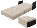 Ver imagem 3 de Puff Cama 3 em 1 Articulado Dobrável, Tamanho Solteiro Linho Bege
