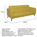 Ver imagem 3 de Sofá 3 Lugares 200cm Marisa Suede Yescasa