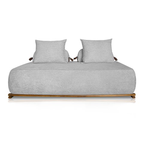 Sofá Dubai 2 Lugares 1.60m Tecido Bouclê Cinza para Sala Bz Home Decor