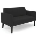 Ver imagem 7 de Sofá Namoradeira e 2 Poltronas Base Madeira Preto Maressa Veludo Preto - Ibiza