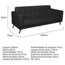 Ver imagem 3 de Sofá 3 Lugares 200cm Marisa Suede Yescasa