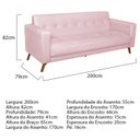 Ver imagem 3 de Sofá 3 Lugares 200cm Marisa Suede Yescasa