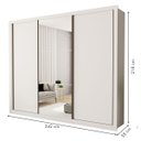 Ver imagem 3 de Guarda-roupa Casal com 3 Espelho 3 Portas - Branco
