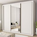 Ver imagem 1 de Guarda-roupa Casal com 3 Espelho 3 Portas - Branco