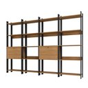 Ver imagem 1 de Kit 4 Estantes para Livros 2 Portas 20 Prateleiras Estilo Industrial Lâmina Mel/Preto - BRV Móveis