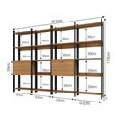 Ver imagem 6 de Kit 4 Estantes para Livros 2 Portas 20 Prateleiras Estilo Industrial Lâmina Mel/Preto - BRV Móveis