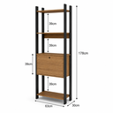 Ver imagem 7 de Kit 4 Estantes para Livros 2 Portas 20 Prateleiras Estilo Industrial Lâmina Mel/Preto - BRV Móveis