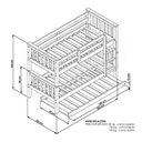 Ver imagem 2 de Beliche com Cama Auxiliar Madeira Maciça para Quarto Solteiro Caramelo Acetinado Rústico Piratini