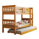 Ver imagem 3 de Beliche com Cama Auxiliar Madeira Maciça para Quarto Solteiro Caramelo Acetinado Rústico Piratini