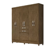 Guarda Roupa Casal 6 portas 2 portas New Mafra Castanho Wood - Moval - 3