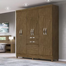 Guarda Roupa Casal 6 portas 2 portas New Mafra Castanho Wood - Moval - 1