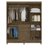 Guarda Roupa Casal 6 portas 2 portas New Mafra Castanho Wood - Moval - 2