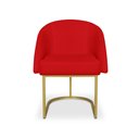 Ver imagem 2 de Banqueta Poltrona Lua Penteadeira e Salão com Base Metálica:vermelho