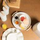 Ver imagem 5 de Bandeja Metal + Bambu 41.5cm - Elegância Sustentável