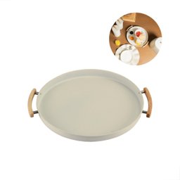 Bandeja Metal + Bambu 41.5cm - Elegância Sustentável - 1 Bandeja Metal + Bambu 41.5cm - Elegância Sustentável - 1