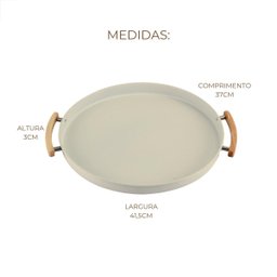 Bandeja Metal + Bambu 41.5cm - Elegância Sustentável - 7 Bandeja Metal + Bambu 41.5cm - Elegância Sustentável - 7