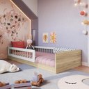 Ver imagem 1 de Cama Montessoriana Solteiro Affetto Aveiro Oak/Branco - Completa Móveis