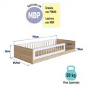 Ver mais imagens de Cama Montessoriana Solteiro Affetto Aveiro Oak/Branco - Completa Móveis