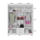 Ver imagem 3 de Roupeiro 149cm 6 Portas 2 Gavetas sem Espelho - Ssx Multicoisas