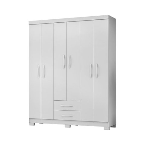 Roupeiro 149cm 6 Portas 2 Gavetas sem Espelho - Ssx Multicoisas
