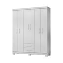Ver imagem 1 de Roupeiro 149cm 6 Portas 2 Gavetas sem Espelho - Ssx Multicoisas