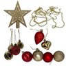 Kit Enfeites Natal Bolas Estrela Dourado Vermelho Completo - 1