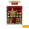 Kit Enfeites Natal Bolas Estrela Dourado Vermelho Completo - 2