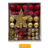 Kit Enfeites Natal Bolas Estrela Dourado Vermelho Completo - 3
