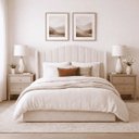 Ver imagem 1 de Cabeceira para Cama Box Estofada Zoe Decorativa Moderna Curva Queen 160 Cm Boucle Bege