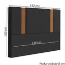Ver imagem 4 de Cabeceira Casal 138 cm Veron Veludo Preto Soon