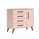 Ver imagem 1 de Comoda Infantil Sapateira 1 Porta 4 Gavetas Q Encanto Retro Rosa - Qmovi