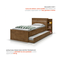 Ver imagem 4 de Bicama Solteiro com Baú, 2 Gavetas e Cama Auxiliar Jade Jequitiba