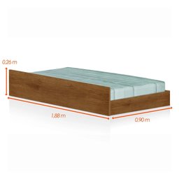 Cama Solteiro com Baú 2 Gavetas e Cama Auxiliar Jade  - 5
