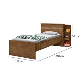 Cama Solteiro com Baú 2 Gavetas e Cama Auxiliar Jade  - 3